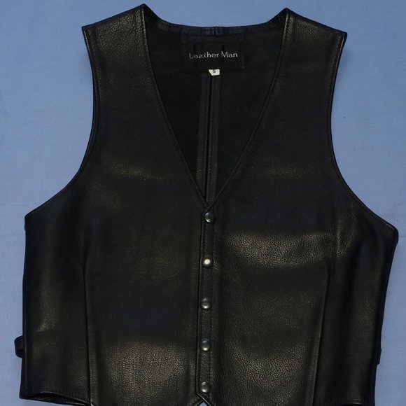 "Leather Man" Mens Leather Vest Small - Picture 1 of 4